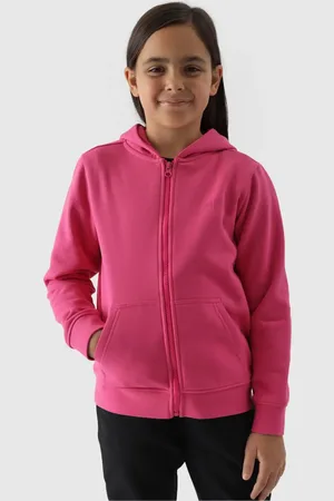 4F JUNIOR Bluza rozpinana z kapturem F1315 różowa