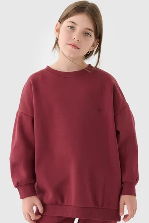 4F Bluza dziecięca bez kaptura JWAW24TSWSU1432 czerwona
