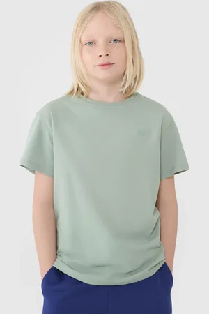 4F Koszulka bawełniana t-shirt dla chłopca JWSS25TTSHM2324 zielona