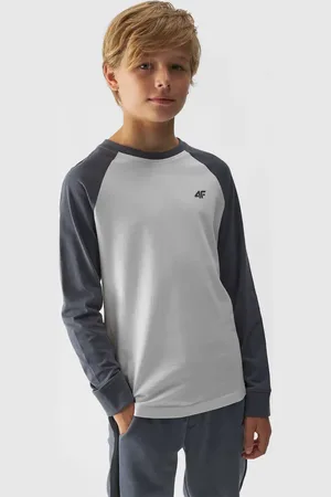 4F JUNIOR Longsleeve chłopięcy M293 szary