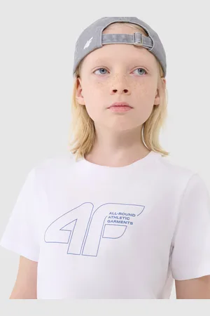 4F T-shirt bawełniany koszulka chłopięca JWSS25TTSHM2185 biała