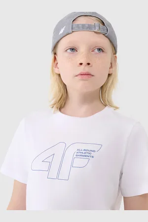 4F T-shirt bawełniany koszulka chłopięca JWSS25TTSHM2185 biała