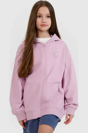 4F Bluza dla dziewczynek bawełniana JWSS25TSWSF1482 fioletowa