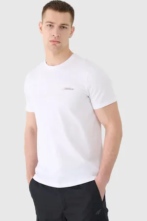 4F T-shirt męski koszulka bawełniana WSS25TTSHM2003 biała