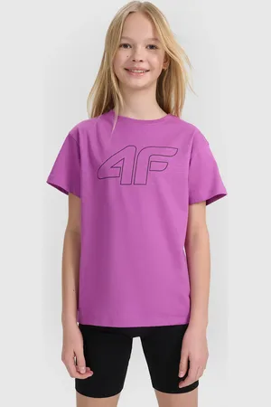 4F T-shirt dziecięcy koszulka oversize dla dziewczynki JWSS25TTSHF2327