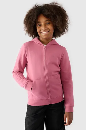 4F Bluza dla dziewczynki z kapturem JWMM00TSWSF1315 różowa