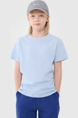 4F Koszulka bawełniana t-shirt dla chłopca JWSS25TTSHM2324 błękitna
