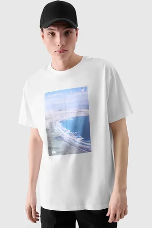 4F T-shirt męski koszulka bawełniana RSS24TTSHM2132 biała