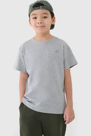 4F Koszulka bawełniana t-shirt dla chłopca JWMM00TTSHM2330 szara