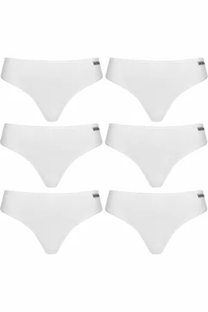 MONT EMILIAN "Nimes" Kobiety stringi 6-pak białe