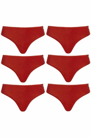 MONT EMILIAN "Nimes" Kobiety stringi 6-pak czerwone