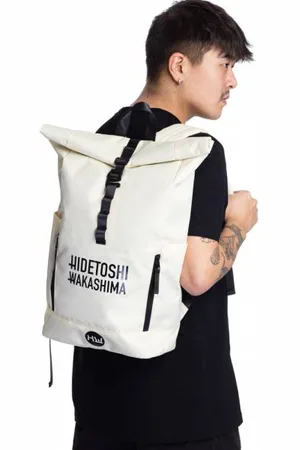 HIDETOSHI WAKASHIMA "Ageo" Plecak roll-top beż