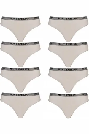 MONT EMILIAN "Colmar" Kobiety Stringi 8-pak jasnoszary