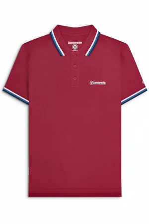Lambretta Triple Tipped Mężczyźni Koszulka polo SS1650-BURG-W/DB/N