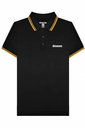 Lambretta Podwójna końcówka Mężczyźni Koszulka polo SS1608-2-BLK/ZŁOTY