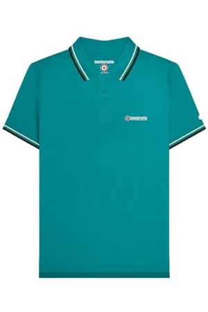 Lambretta Podwójna Wywrotka Mężczyźni Koszulka polo SS1608-DEEP LAGOON