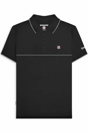 Lambretta Chest Stripe Mężczyźni Koszulka polo SS1225-BLK/SZARY