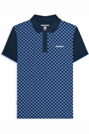 Lambretta Two Tone Mężczyźni Koszulka polo SS1224-NAVY
