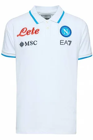Emporio Armani SSC Neapel EA7 Dzieci Prezentacja Koszulka polo EA7SSCN96JR-WHITE