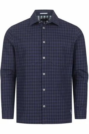 Ted Baker Mourne Check Overshirt Mężczyźni Koszula-marynarka 265882-GRANATOWY