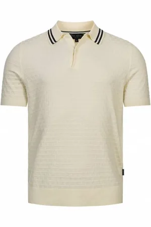 Ted Baker Mahana Stitched Mężczyźni Koszulka polo 267386-ECRU