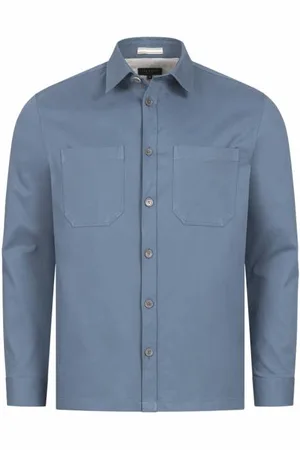 Ted Baker Hasting Twill Overshirt Mężczyźni Koszula-marynarka 265911-MID-BLUE