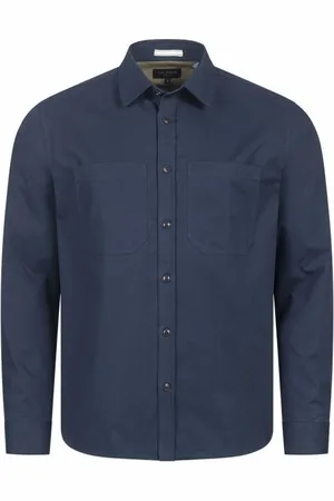 Ted Baker Almur Brush Overshirt Mężczyźni Koszula-marynarka 265881-GRANATOWY