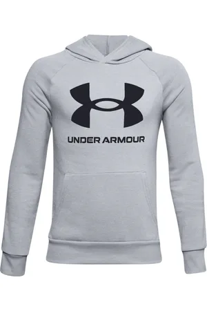 Under Armour Chłopięca bluza treningowa RIVAL FLEECE HOODIE - szara