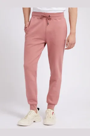 Guess Męskie spodnie dresowe ALDWIN LONG PANT - łososiowe