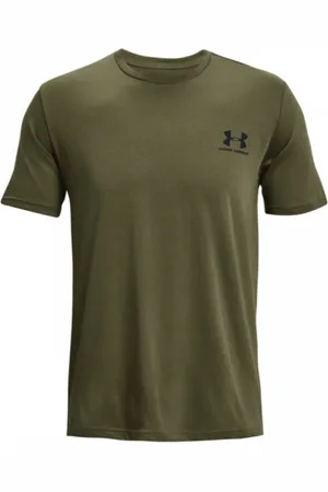 Under Armour Męski t-shirt z nadrukiem UA SPORTSTYLE LC SS - oliwkowa/khaki