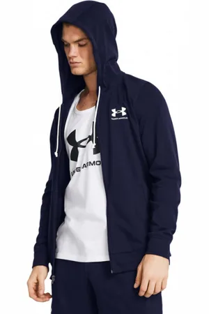 Under Armour Męska bluza dresowa rozpinana z kapturem UA Rival Terry Lc Fz - granatowa
