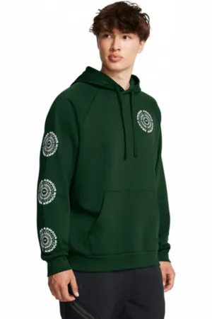 Under Armour Męska bluza dresowa nierozpinana z kapturem UA Rival Fleece Hbr Logo Hd - zielona