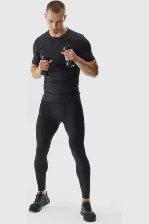 4F Męskie legginsy treningowe WAW24TFTIM273 - czarne