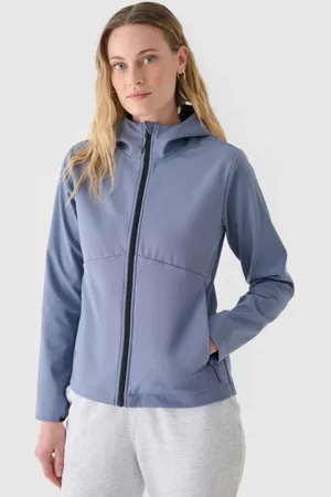 4F Damska kurtka softshell WAW24TSOFF356 - niebieska