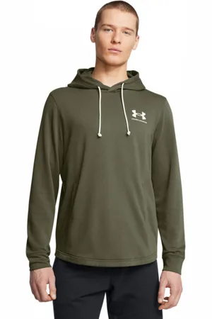 Under Armour Męska bluza dresowa nierozpinana z kapturem UA Rival Terry Lc Hd - oliwkowa/khaki