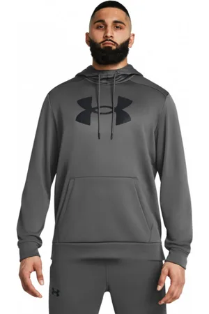 Under Armour Męska bluza treningowa nierozpinana z kapturem UA Armour Fleece Big Logo HD - szara