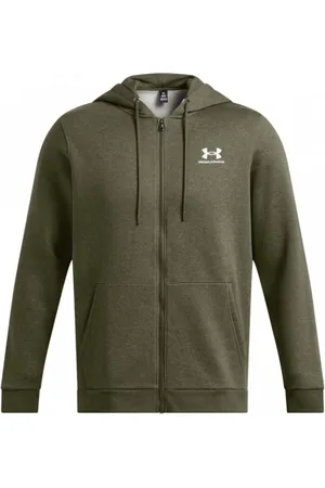 Under Armour Męska bluza dresowa rozpinana z kapturem UA Essential Fleece Fz Hood - oliwkowa/khaki