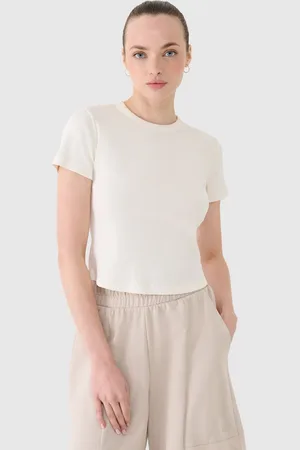 4F Damski t-shirt basic RSS25TTSHF2696 - biały