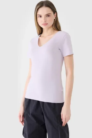 4F Damski t-shirt basic WSS25TTSHF1990