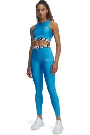 Under Armour Damskie legginsy treningowe Heatgear Rib Legging - niebieskie