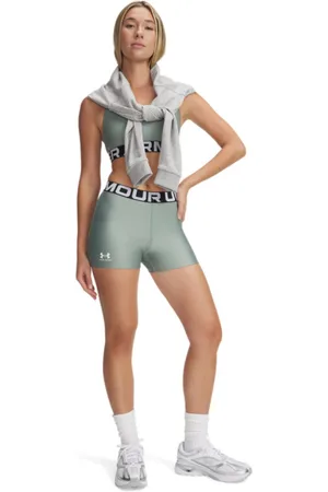 Under Armour Damskie legginsy krótkie treningowe UA Hg Authentics Shorty - zielone