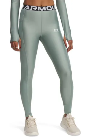 Under Armour Damskie legginsy treningowe Heatgear Rib Legging - zielone