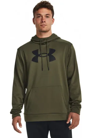 Under Armour Męska bluza treningowa nierozpinana z kapturem UA Armour Fleece Big Logo HD - oliwkowa/khaki