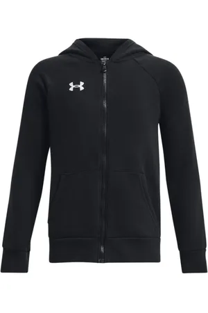Under Armour Chłopięca bluza dresowa rozpinana z kapturem UA Rival Fleece FZ Hoodie - czarna
