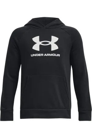 Under Armour Chłopięca bluza dresowa nierozpinana z kapturem UA Rival Fleece BL Hoodie - czarna