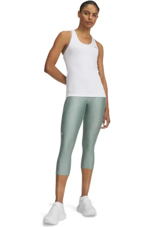 Under Armour Damskie legginsy treningowe Tech Hi Capri - zielone