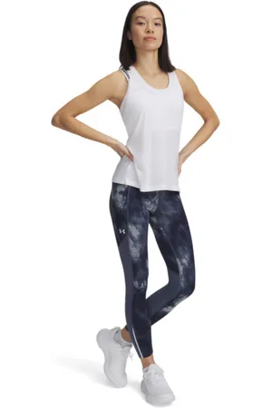 Under Armour Damskie legginsy do biegania UA Launch Ankle Print Tights - granatowe