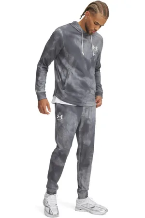 Under Armour Męskie spodnie dresowe UA Rival Terry AOP Jogger Q1 - szare