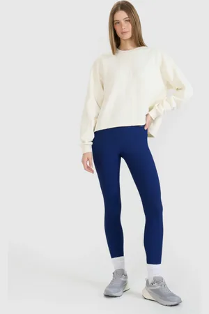 4F Damskie legginsy dzianinowe WSS25TTIGF204 - granatowe