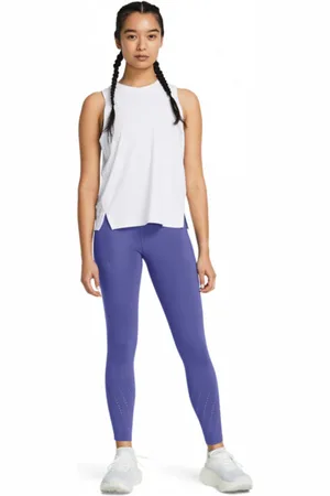 Under Armour Damskie legginsy do biegania UA Launch Elite Ankle Tights - fioletowe